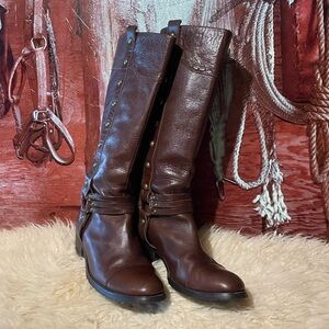 Ellis leather harness boots